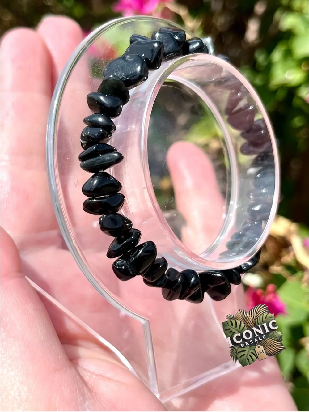 Obsidian Chip Bracelet NWOT
